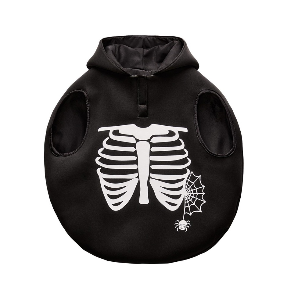 Zara Black and White Skeleton Dog Hoodie